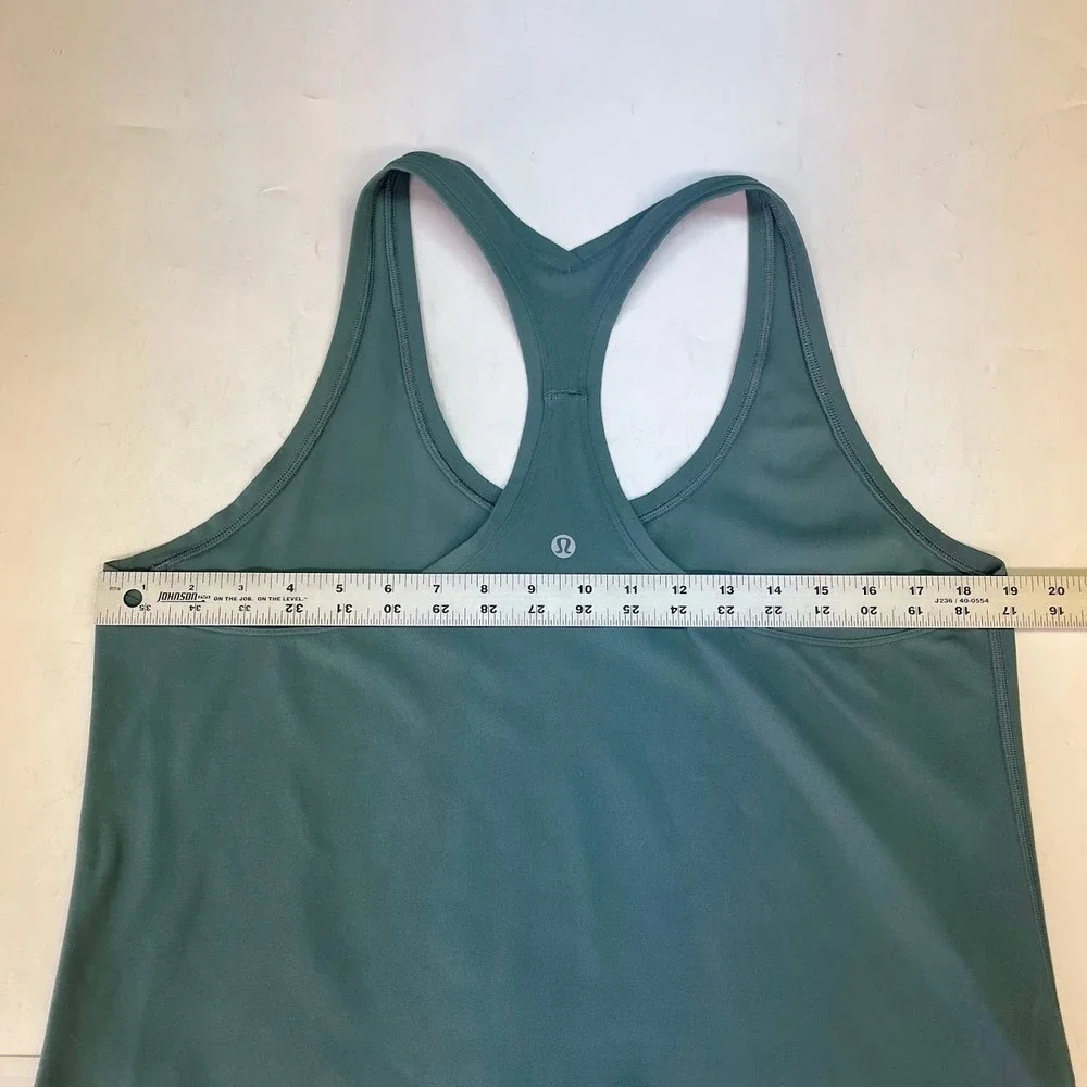 Lululemon Cool Racerback Tank Top Teal Womens Sleeveless Yoga Activewear Size 14